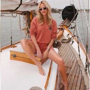 Morgan Stewart Sport Yacht Club Terry Sweatshirt in Burnt Orange